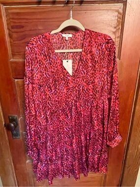 vibrant pink and purple leopard print dress by Easel
